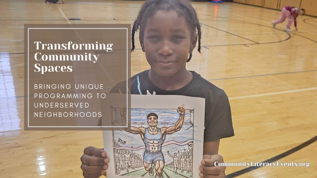 young boy holding a picture of an athlete.